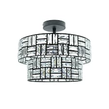 ValueLights Elise Acrylic Black 2 Tier Lamp Shade & Bulbs | Black