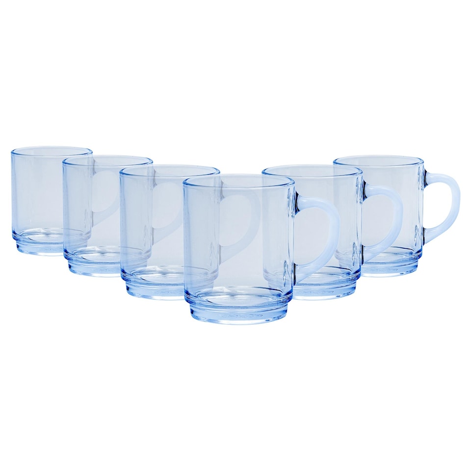 image 1 of Duralex Versailles Glass Coffee Mugs - 260ml - Marine - Pack of 6 | Blue | Marine