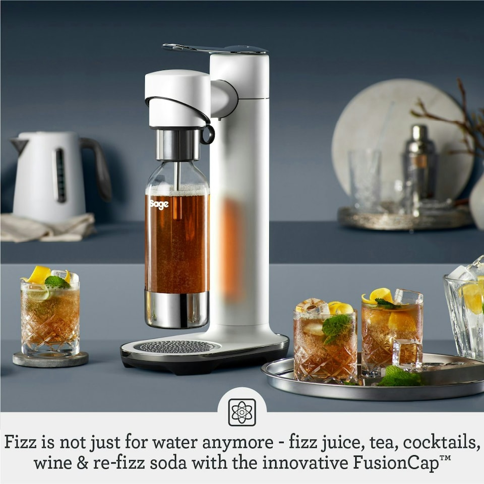 image 1 of Sage The InFizz Fusion Home Soda Maker, for Sparkling Water, Juice, Tea, Cocktails and All Fizzy Drinks, Sea Salt