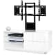 image 2 of Centurion Supports Gallus Gloss White with 2- Drawers and 3-Sheves 32"-55" LED/LCD/Plasma Cabinet TV Stand with Mounting Arm | Multi | 1