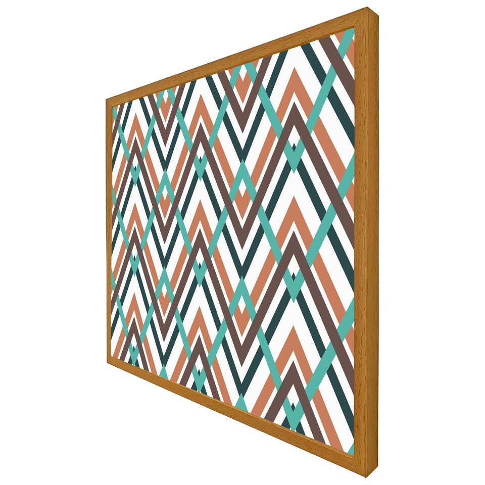 image 1 of Coloured geometric zig zag (Picture Frame) White | S