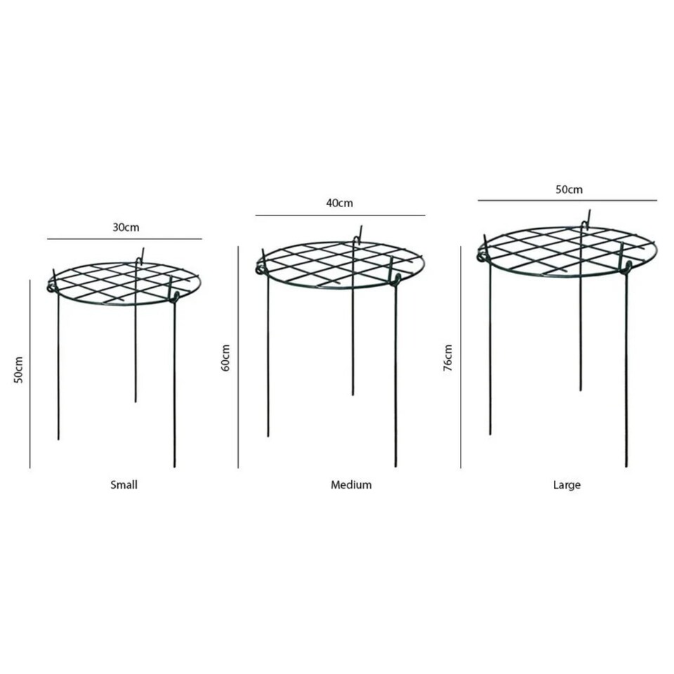 image 1 of Garden Pride Grow Through Plant Supports - Round - Medium (16") Green Pack of 3
