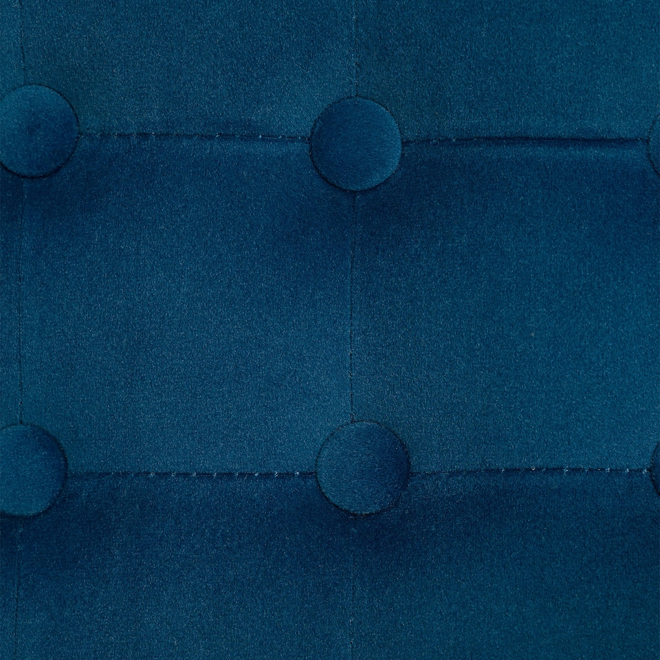 image 1 of HOMCOM Square Footstool Small Ottoman with Wood Legs for Bedroom Blue