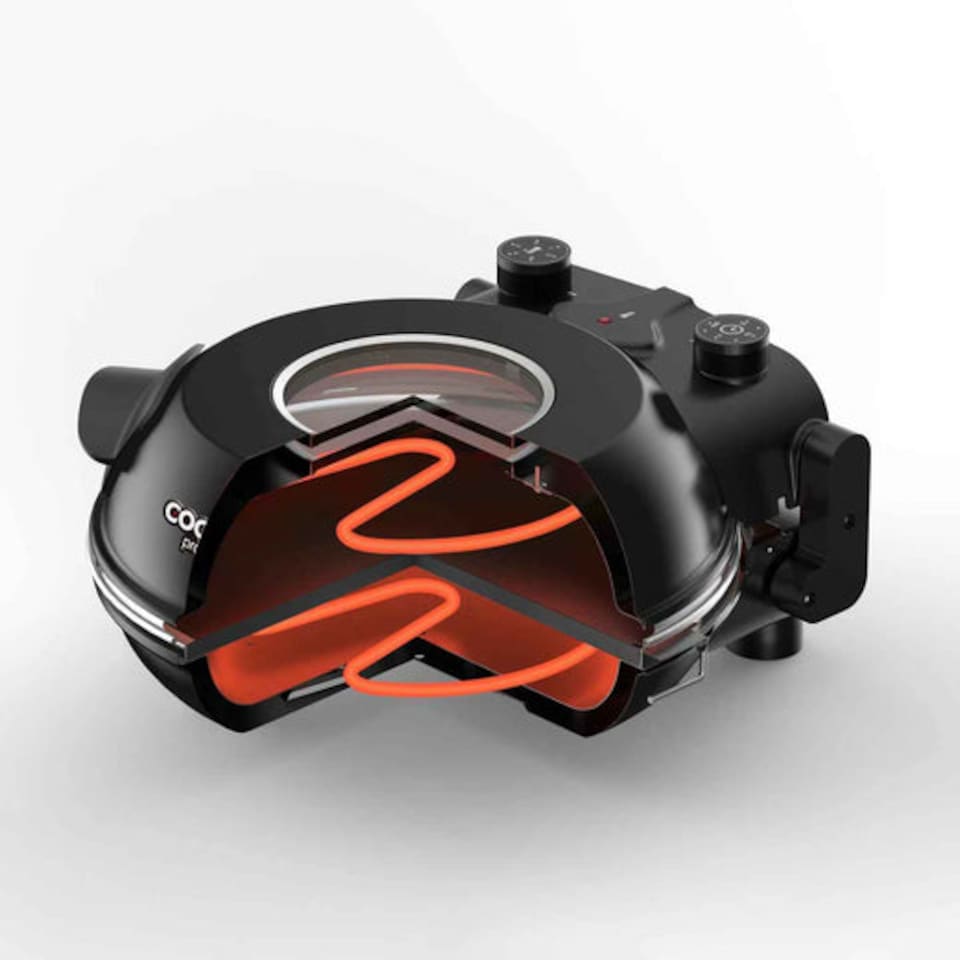 image 1 of Cooks Professional Electric Pizza Oven Set with Board, Paddles, Baking Sheet & Cutter | Black | Black