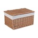 image 3 of Set of 3 Light Steamed Cotton Lined Wicker Storage Basket | Brown | Brown | Not provided