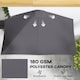 image 6 of Outsunny Balcony Half Parasol Semi Round Umbrella Patio Crank Handle 2.3 m, Grey NO BASE INCLUDED