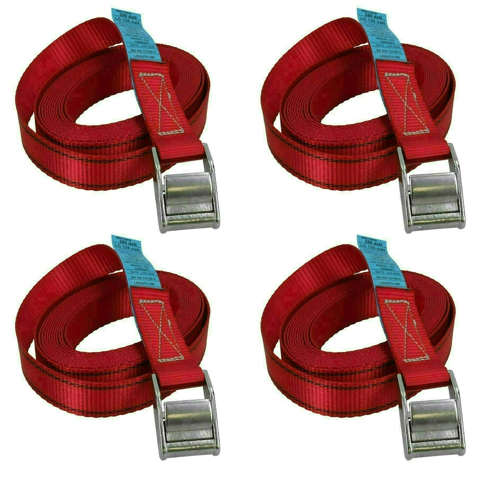 image 1 of 4 Pack Cam Buckle Strap Stainless Steel Metal 4m Tie Down Luggage Straps Marine