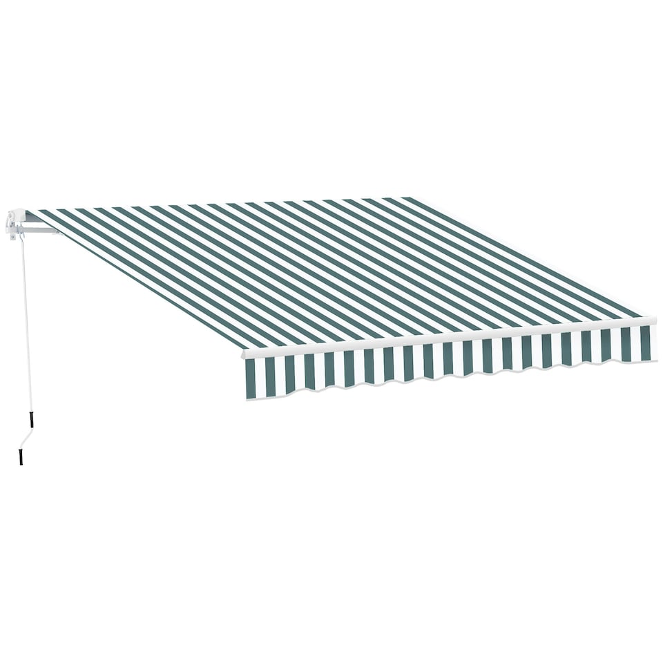 image 1 of Outsunny Garden Sun Shade Canopy Retractable Awning, 2.5 x 2m Green | Green