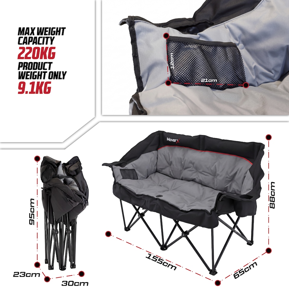image 1 of MoverX Double Camping Chair - Capacity 220kg
