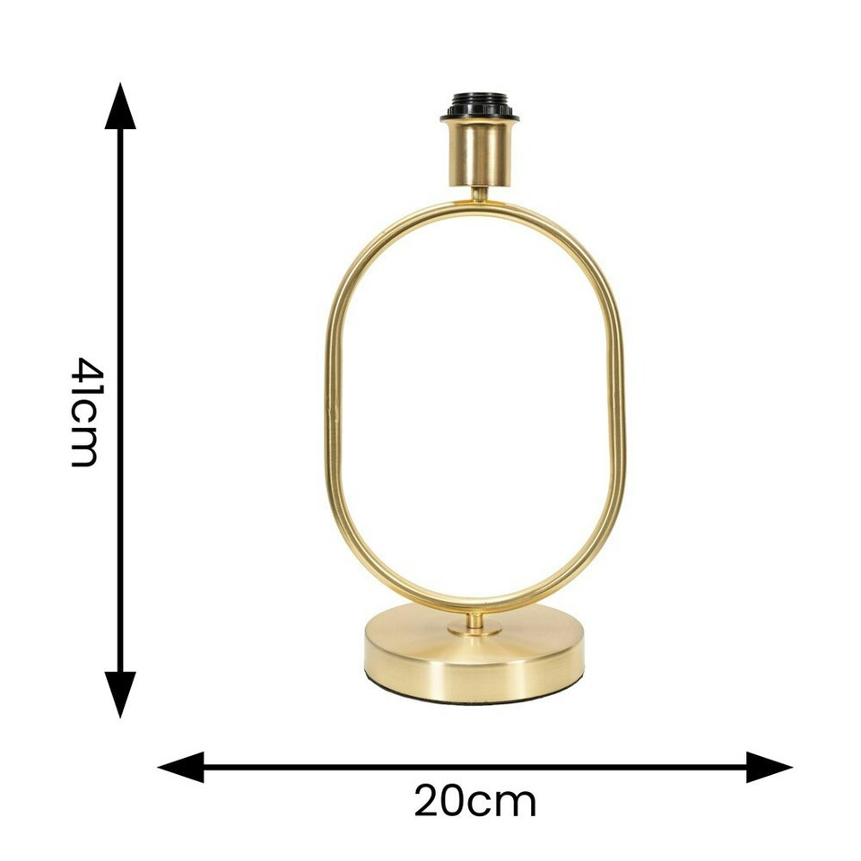 image 1 of ValueLights Antonia Brushed Gold Metal Oval Stem Table Lamp Base Gold