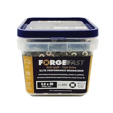 Forgefix Forgefast Pozi Compatible Wood Screws, Tub - Multi Colour - 5.0 x 50mm