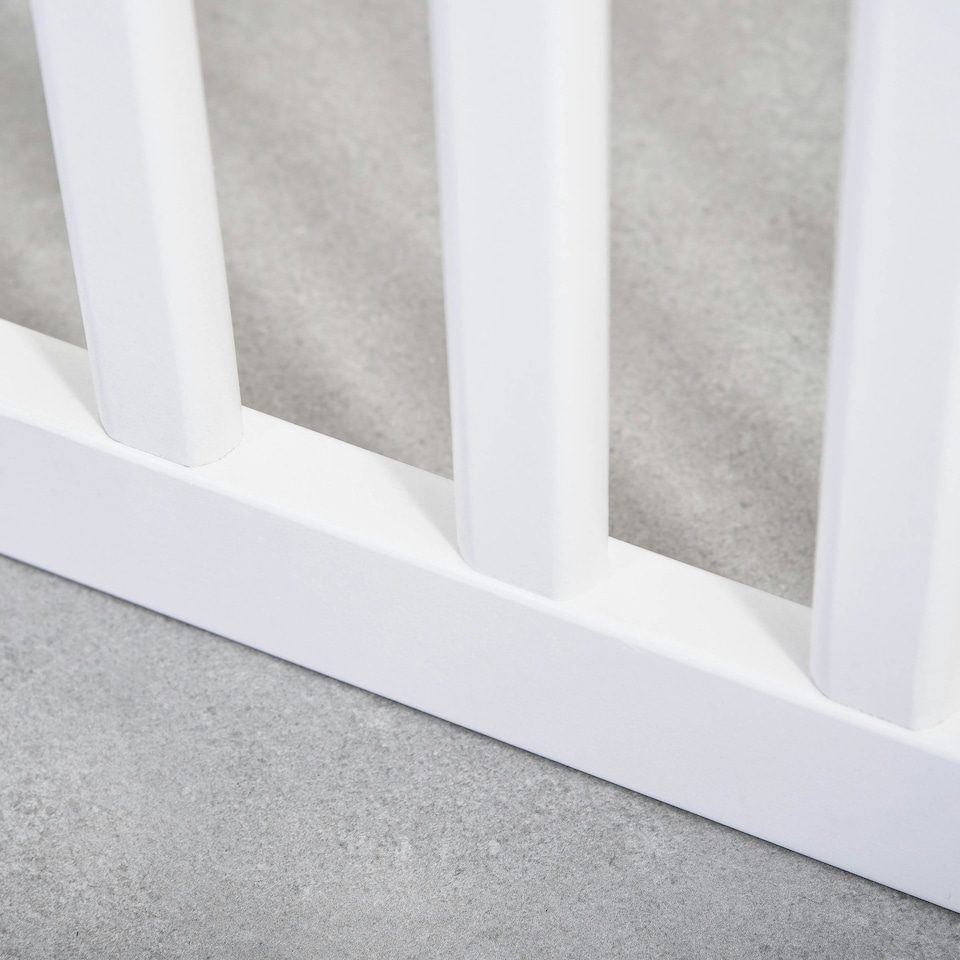 image 1 of PawHut Pet Gate Foldable Fence Freestanding Dog Barrier w/ Support Feet White