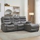 image 6 of Avon Chaise Lounge Manual Recliner Sofa w Drinks Console Grey | Charcoal