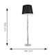 image 2 of ValueLights Victoria Grey Wood Traditional Stem Floor Lamp with Black Fabric Tapered Shade and LED Bulb