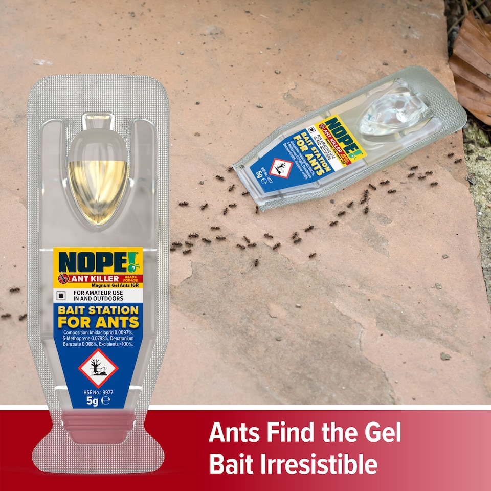 image 1 of NOPE Ant Killer Bait Station ( 1 Box x 3 Pack ) Traps for Indoor & Outdoor. Eradicates Ants and their Colony & Nest