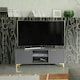 image 6 of Bold TV unit 120cm grey ribbed fronts gold accents Grey
