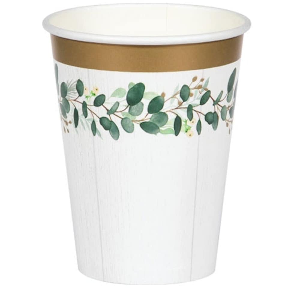 Eucalyptus Green Paper Cups 354ml - Pack of 8