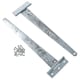 image 5 of 12in / 300mm Heavy Duty T Tee Hinges For Shed + Garden Gates Zinc Plated 4pc Silver