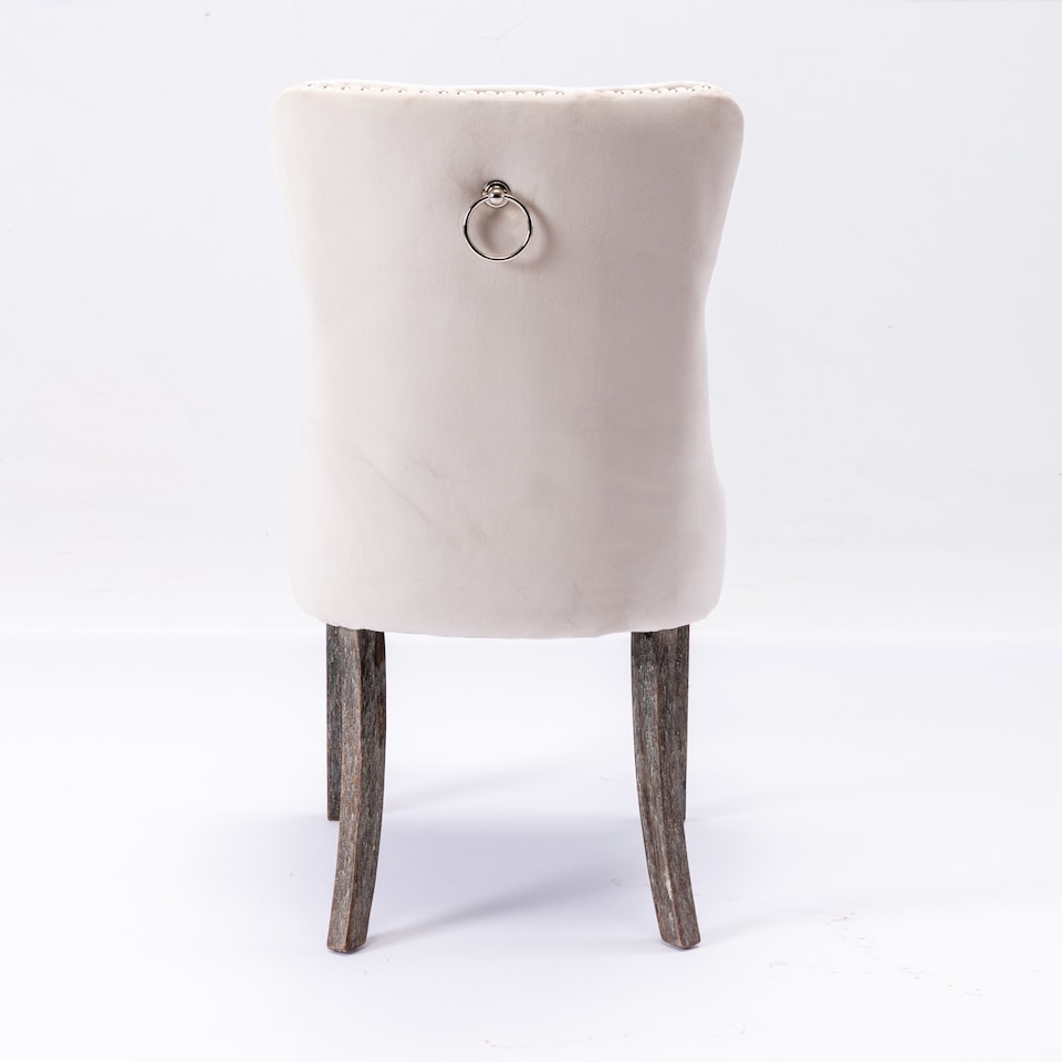 image 1 of Romsey Set of 2 Modern Velvet Dining Chairs with Knocker Ring