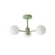 image 8 of ValueLights Marlow Sage Green Opaque Glass Globe 3 Arm Ceiling Light with LED Bulbs