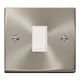 image 1 of SE HOME Satin Brushed Chrome 10A 1 Gang Intermediate Light Switch | Chrome | Satin Chrome