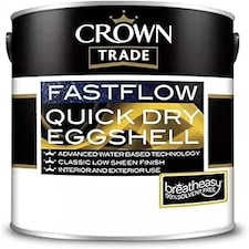 Crown Fastflow Quick Dry Eggshell Paint - White - 1L