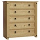 image 1 of Vida Designs Corona 5 Drawer Chest of Drawers Rustic Furniture, Solid Pine Wood