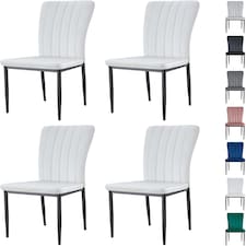 Set of 4 High back Dining Chairs Velvet FabricKitchen Dining Seating Elle By MCC