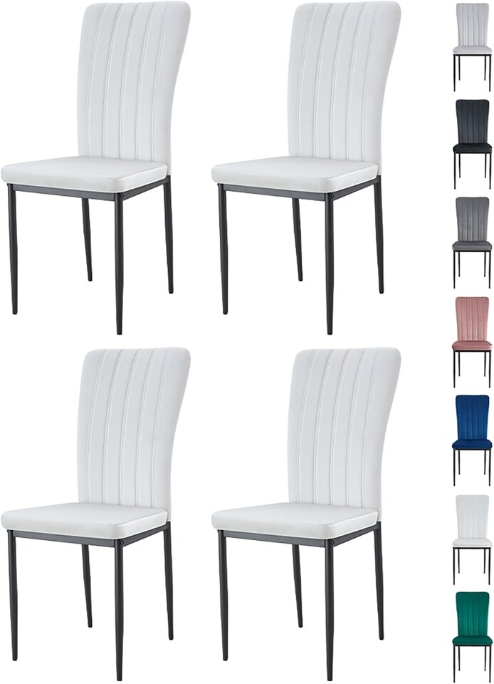 Set of 4 High back Dining Chairs Velvet FabricKitchen Dining Seating Elle By MCC