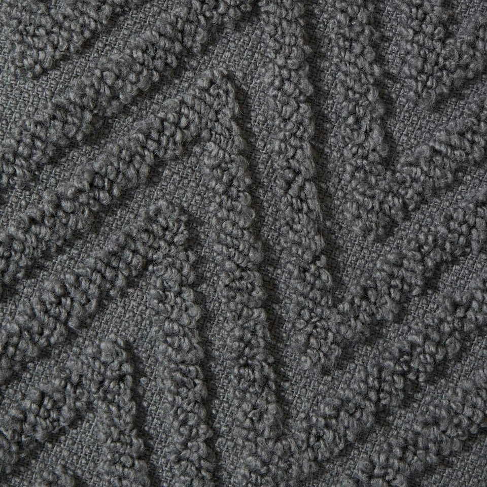 image 1 of OHS Jacquard Chevron Geo Textured 100% Cotton 500GSM Absorbent Hand Towel, 50x80cm - Charcoal