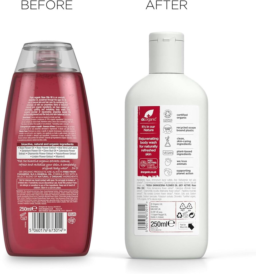 image 1 of Dr Organic Bioactive Skincare Organic Rose Otto Body Wash