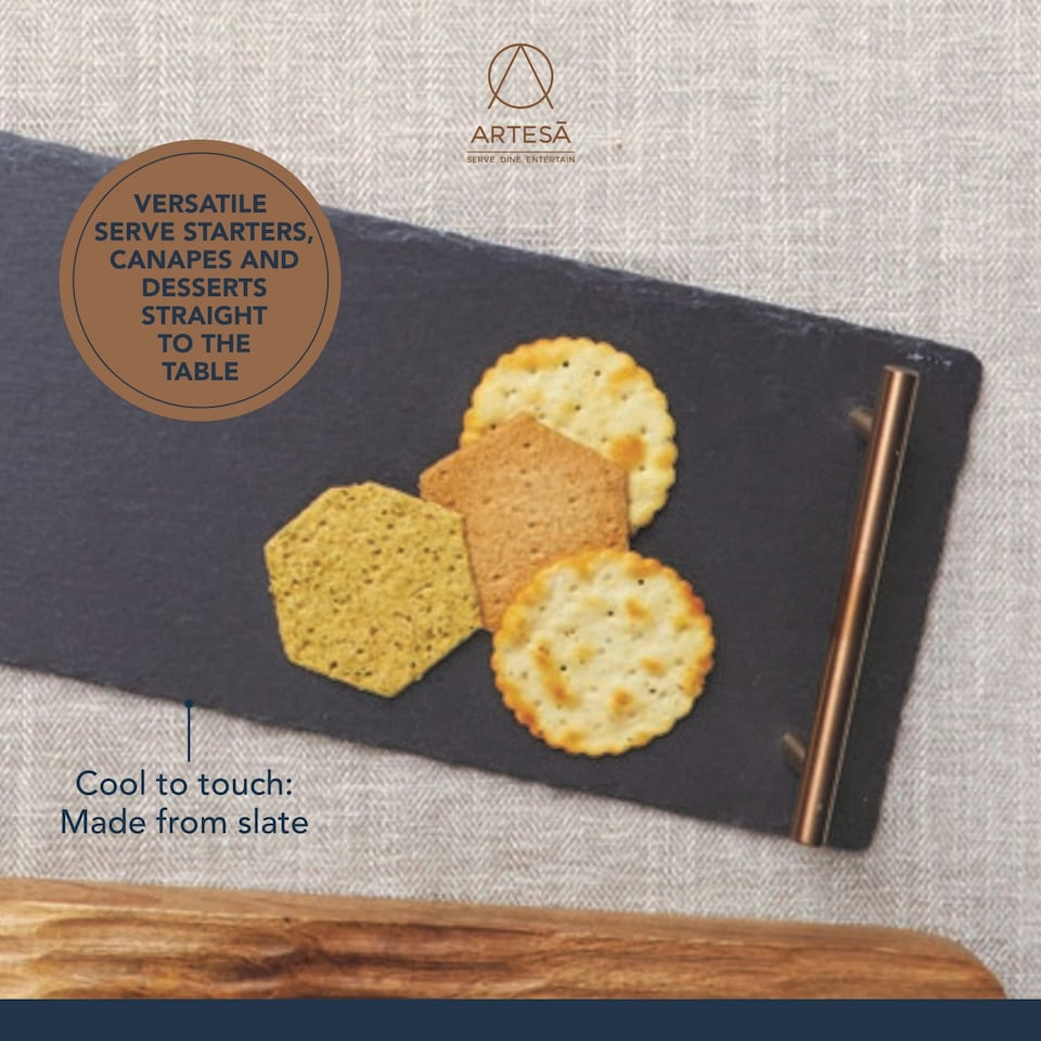 image 1 of Artesà Hand Finished Serving Platter with Copper Handles
