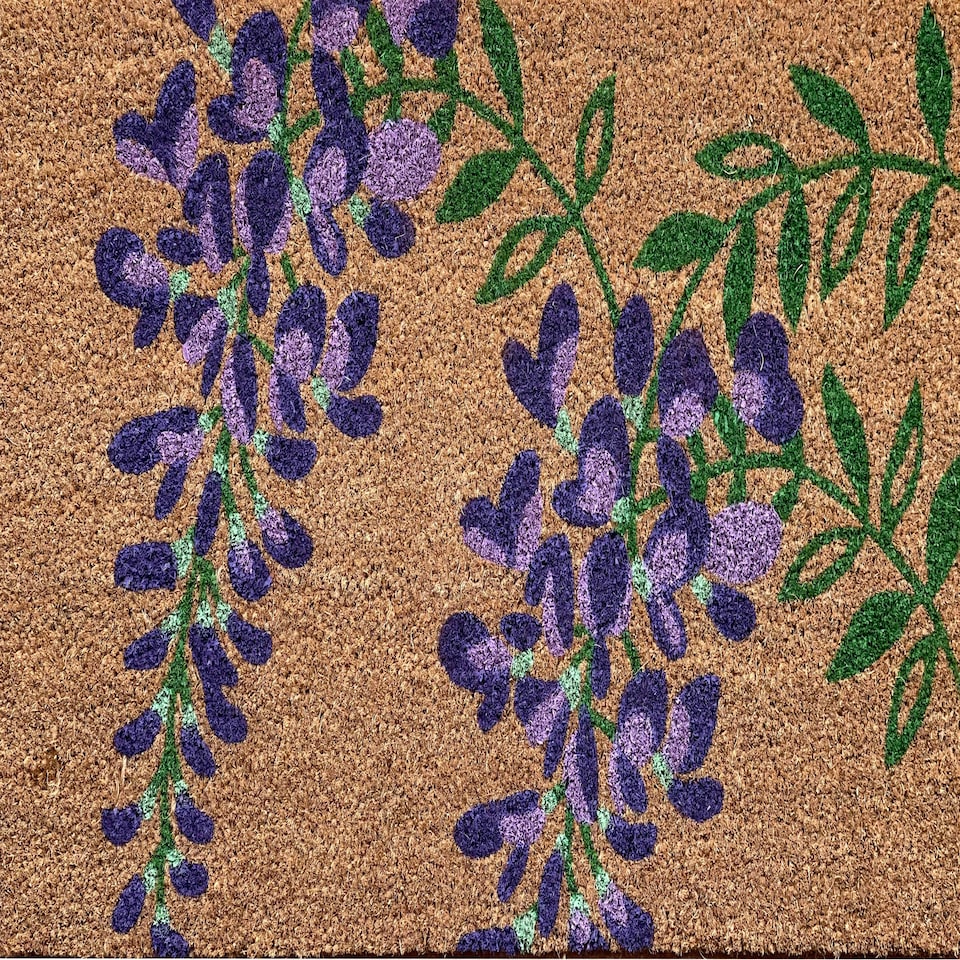 image 1 of RHS Wisteria Door Mat Latex Backed 45 x 75cm
