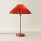 image 4 of ValueLights Akira Burnt Orange Pleat Shade Side Table Lamp & Bulb | Orange