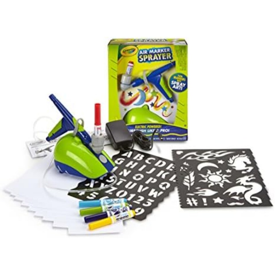 image 1 of Crayola Air Marker Sprayer Airbrush Kit