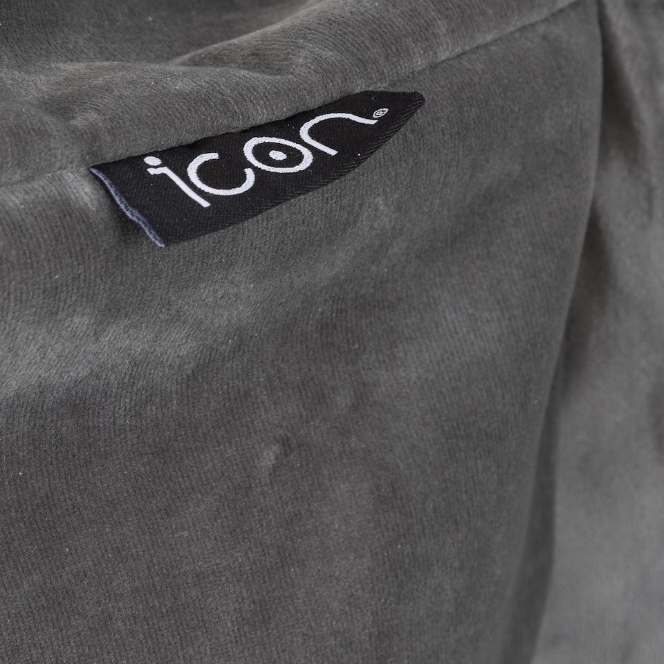 image 1 of Kota Velvet XL Bean Bag Sofa & Lounger Set Grey Bean Bag Chair | Grey | Grey | L | 1