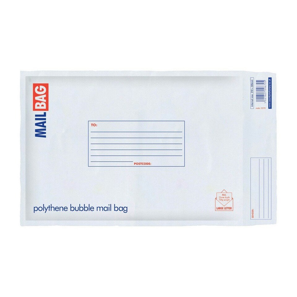 image 1 of Pack of 10 Medium Polythene Bubble Mail Bags