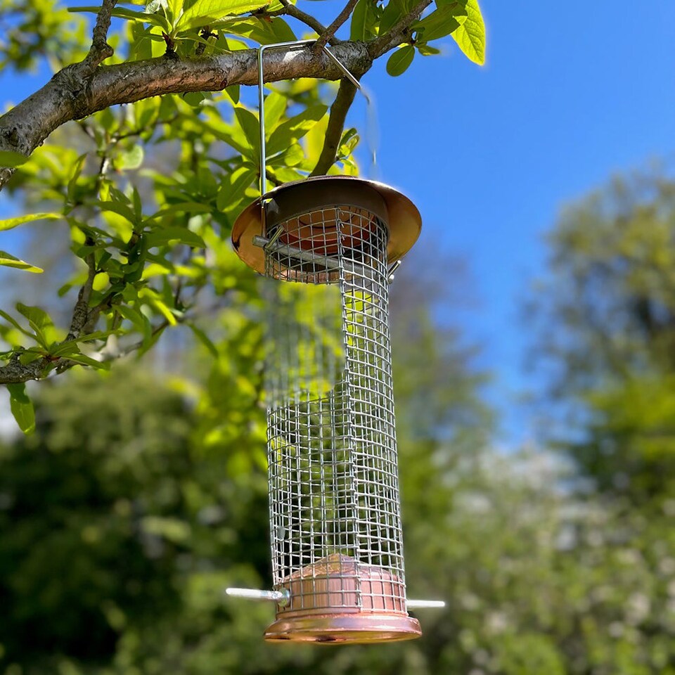 image 1 of Copper Style Hanging Bird Nut Feeder