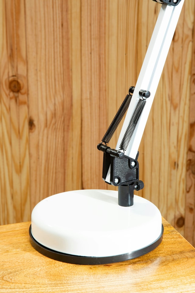 image 1 of Interiors by Premier White Desk Lamp, Adjustable Arm And Head With Sleek Metal Frame, Matte Finish Offers Clean, Modern