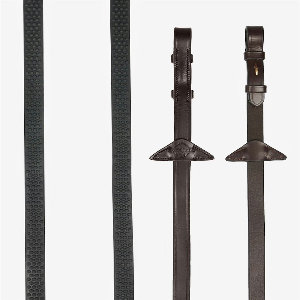 image 1 of LeMieux Soft Rubber Reins Brown | Full