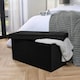 image 10 of OHS Matte Velvet Soft Long Rectangle Foldable Footstool Seat Storage Organiser Ottoman Pink | Bright Pink