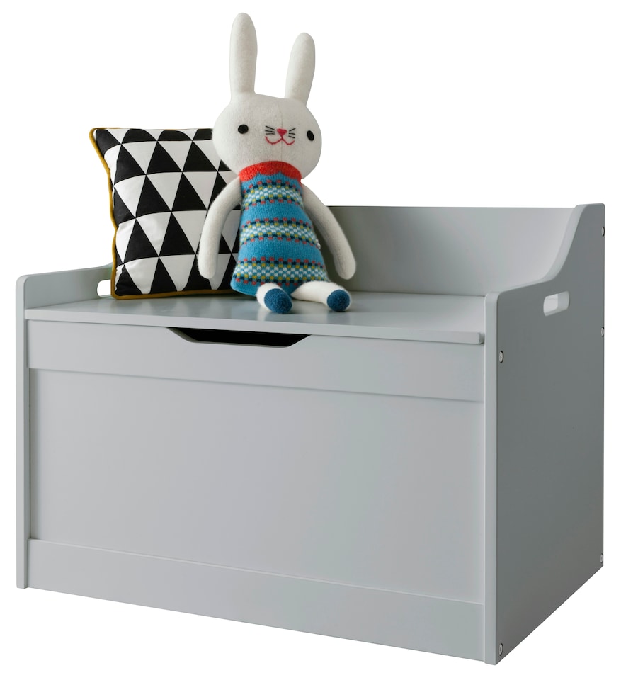 image 1 of Lola Toy Box Storage Organiser in Classic White | Grey | 1