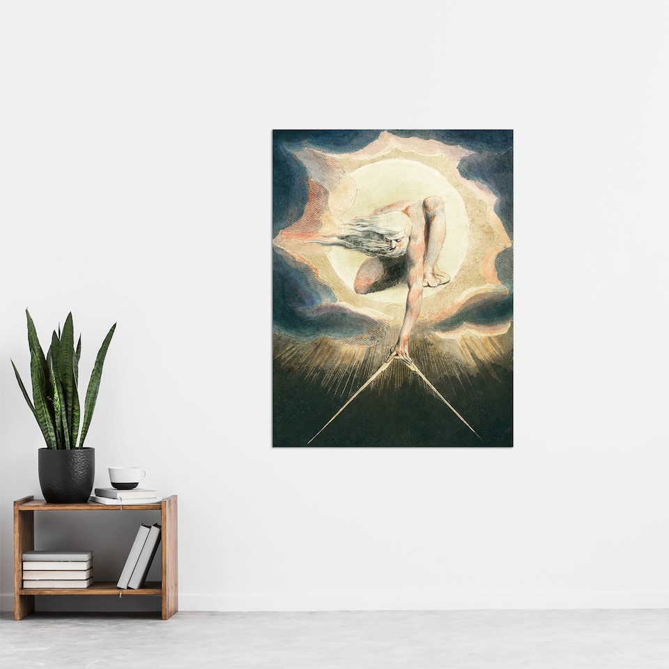 image 1 of Ancient of Days Setting Compass to Earth Blake Huge Wall Art Poster Print 24X32"