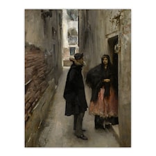 Narrow Street in Venice John Singer Sargent Wall Art Poster Print 12X16"