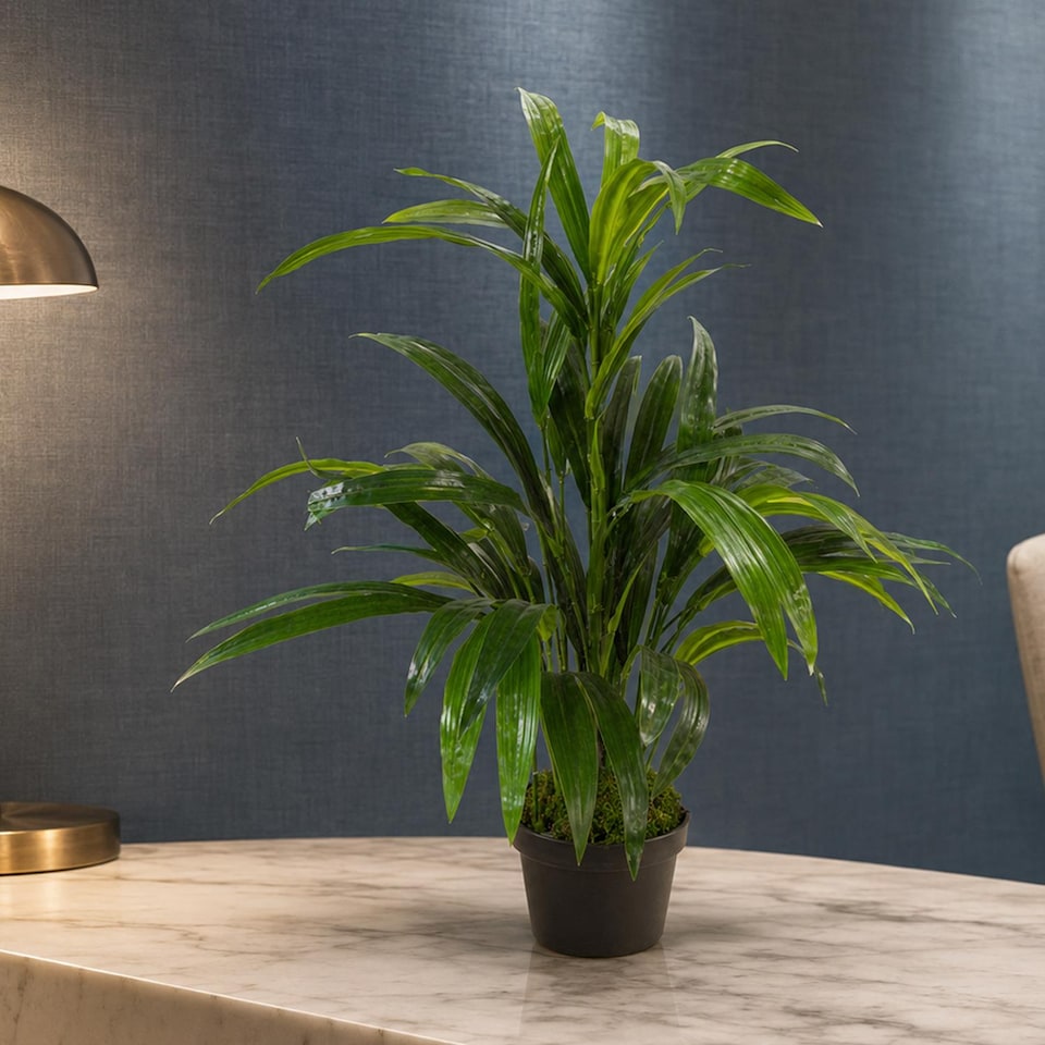 image 1 of 65cm Leaf Design UK Realistic Large Artificial Foliage Plant with Pot | Green | 2ft