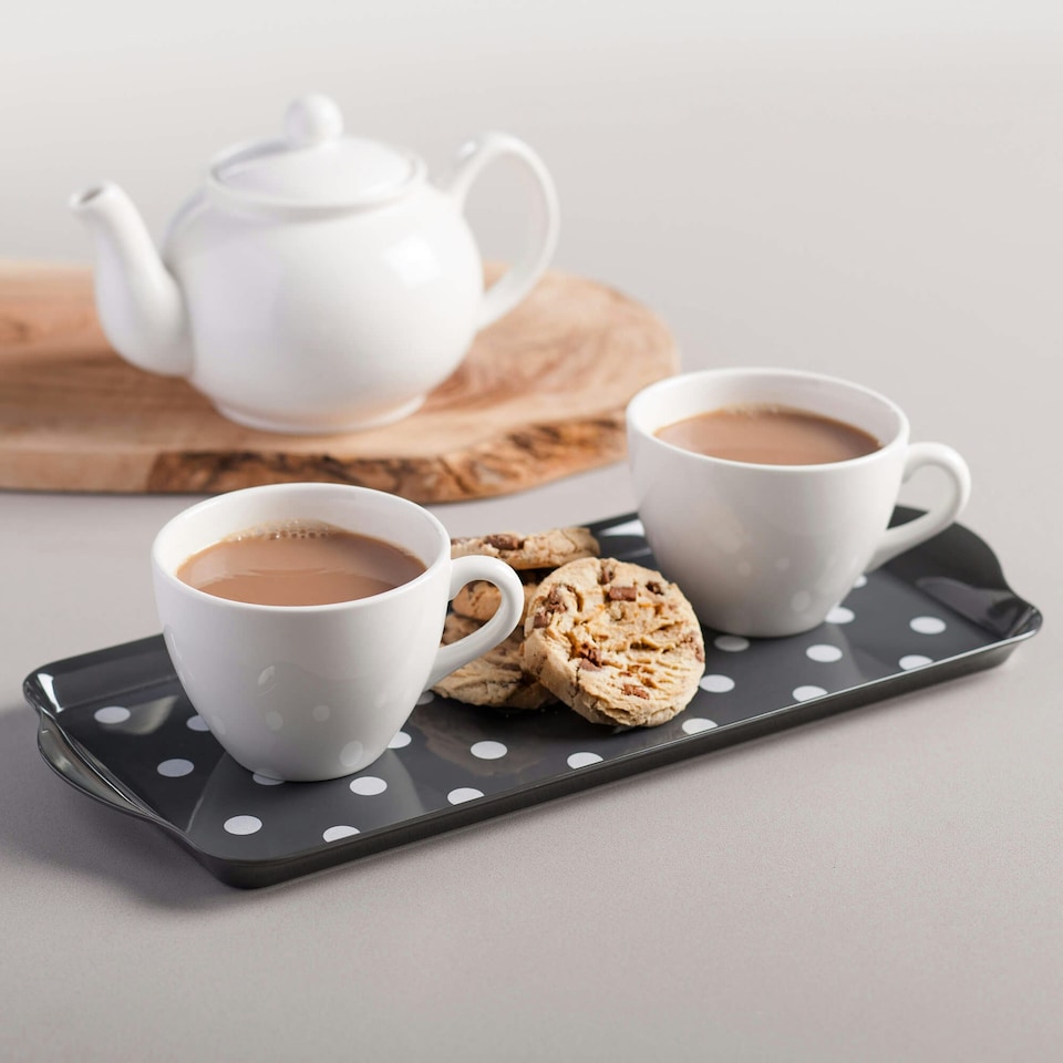 image 1 of Melamine Dotty Sandwich Tray Grey