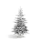 image 1 of 5FT Californian Pine Snow Covered Green Tips Bushy Artificial Plain Christmas Tree | White | White
