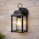 image 5 of CGC Santiago Mini Matt Black Coach Lantern Wall Light with Ribbed Glass