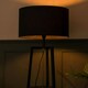 image 1 of ValueLights Hiru Black 3 Tier Shelf Floor Lamp with Navy Shade Blue