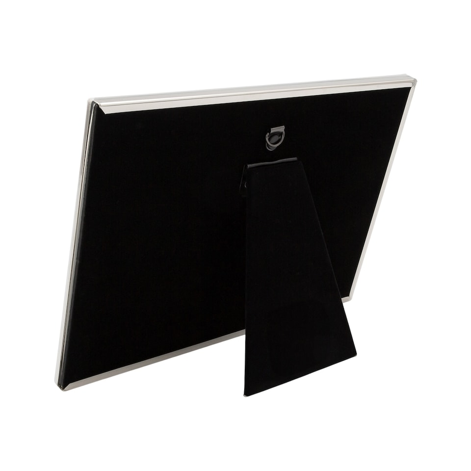 image 1 of Modern Engagement 4x6 Photo Frame in Nickel Plating with Double Rings | Chrome | One Size